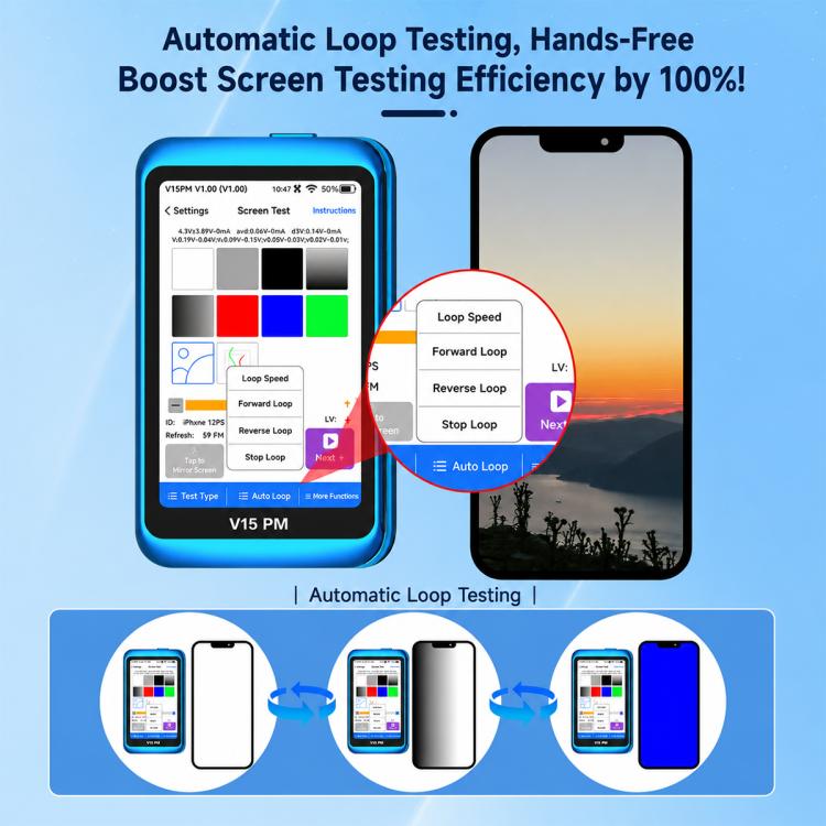 JCID V15PM Professional LCD Touch Screen Tester with 36 Test Flex Cable, V15PM Screen Tester Set