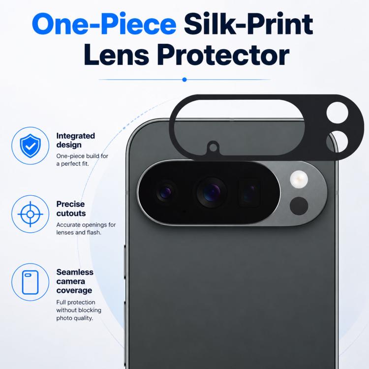 XDcase Silk-Print Integrated Tempered Glass Camera Lens Protector, For Google Pixel 10 Pro Fold, For Google Pixel 10 Pro XL, For Google Pixel 10 Pro, For Google Pixel 10