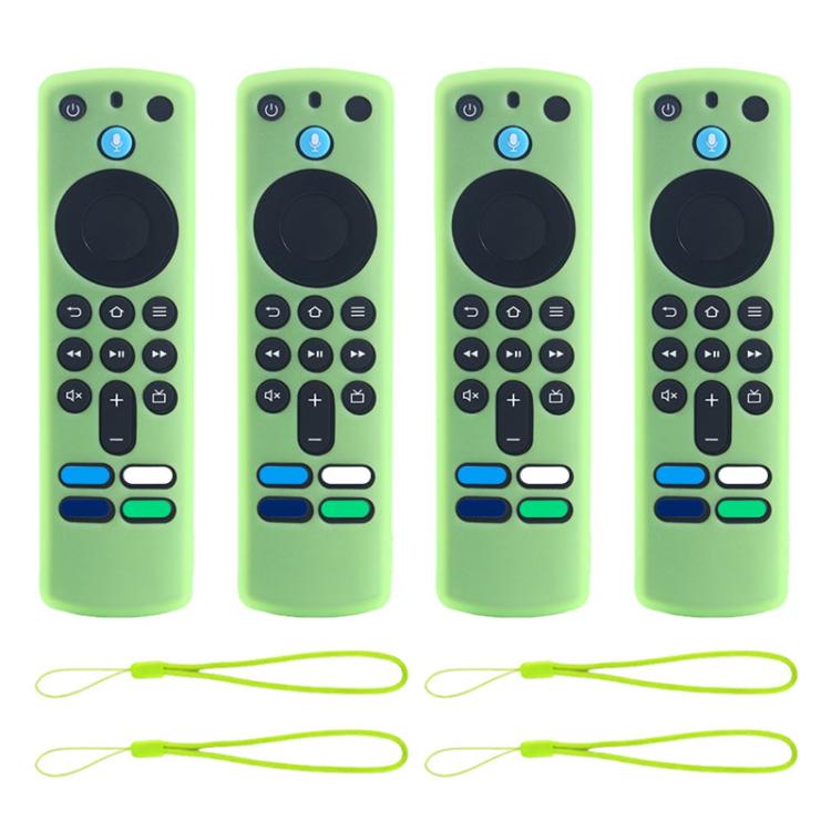 XDcase 4pcs Soft Silicone Protective Case with Mini Strap, For Amazon Alexa Voice Remote 3rd Gen