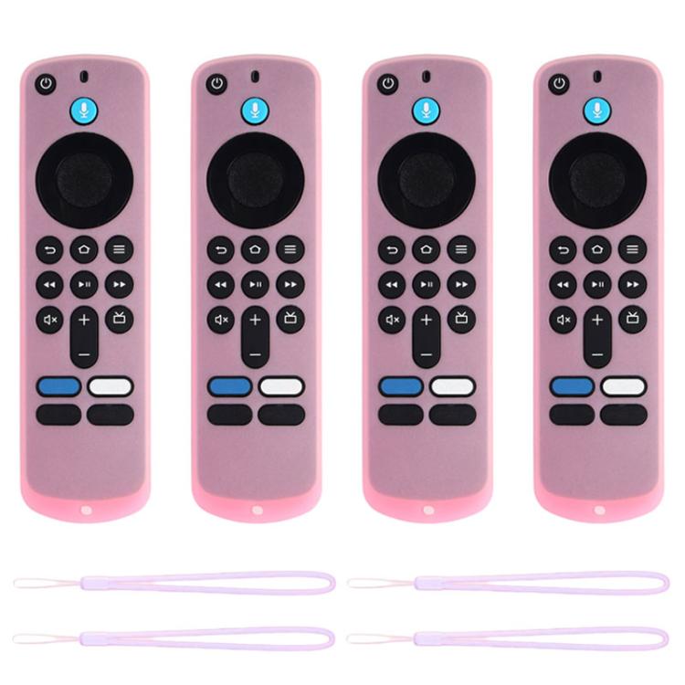 XDcase 4pcs Soft Silicone Protective Case with Mini Strap, For Amazon Fire TV Stick 4K 2025 Remote