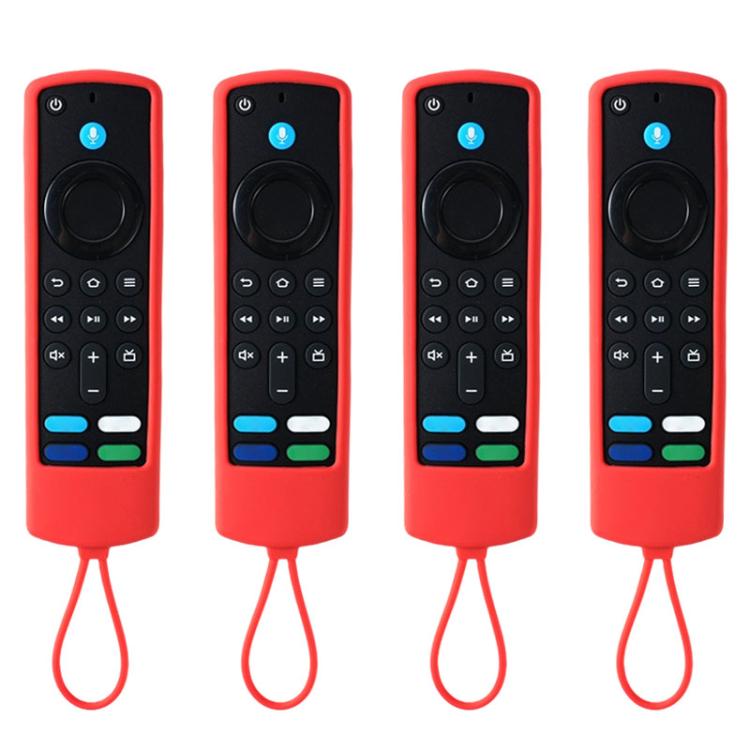 XDcase 4pcs Thickened Soft Silicone Protective Case with Mini Strap, For Amazon Alexa Voice Remote Gen 3/2/1