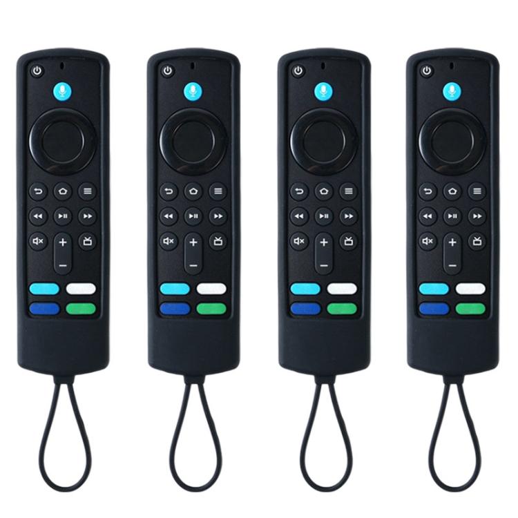 XDcase 4pcs Thickened Soft Silicone Protective Case with Mini Strap, For Amazon Alexa Voice Remote Gen 3/2/1