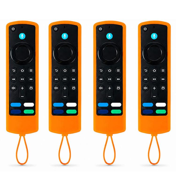XDcase 4pcs Thickened Soft Silicone Protective Case with Mini Strap, For Amazon Alexa Voice Remote Gen 3/2/1