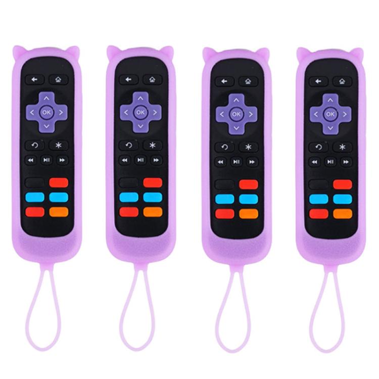 XDcase 4pcs Cute Cat Ears Silicone Protective Case with Mini Strap, For TCL Roku TV Remote