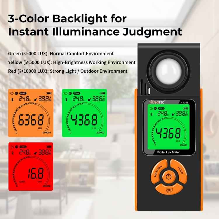 YT351 High Precision Integrated Digital Lux Meter Light Brightness Measuring, YT351
