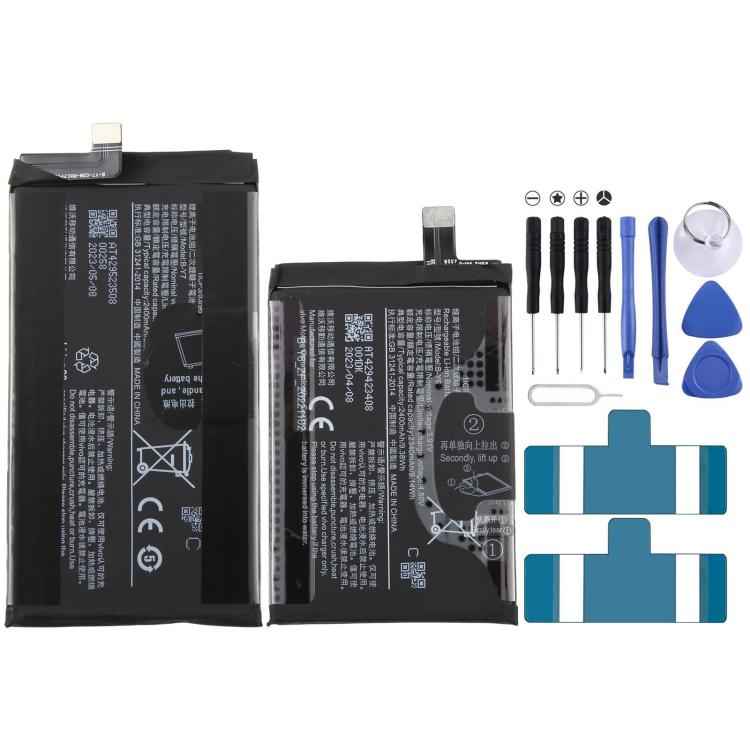For vivo X Fold 2 V2266A 2400mAh B-Y6 B-Y7 Battery Set, For vivo X Fold 2 V2266A 2400mAh B-Y6 B-Y7