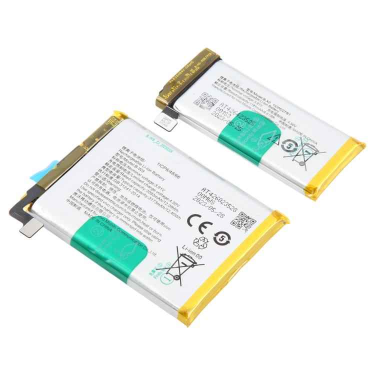 For vivo X Flip V2256A 3173mAh 1181mAh B-W9 + B-X0 Battery Set, For vivo X Flip V2256A 3173mAh 1181mAh B-W9 + B-X0