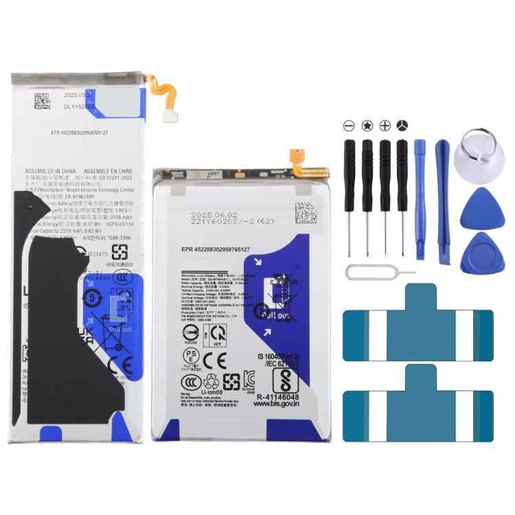 For Galaxy Z Fold7 SM-F966 2190mAh 2210mAh EB-BF966ABY + EB-BF967ABY Battery Set, For Galaxy Z Fold7 SM-F966