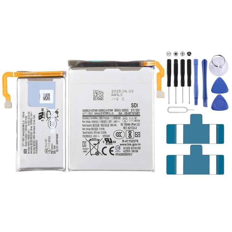 For Galaxy Z Flip7 SM-F766 1189mAh 2985mAh EB-BF766ABY + EB-BF767ABY Battery Set, For Galaxy Z Flip7 SM-F766