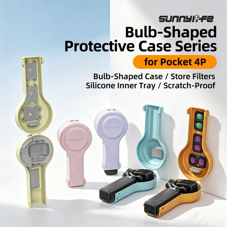 For DJI Osmo Pocket 4P Sunnylife Bulb-Shaped Gimbal Camera Protective Cover Storage Box with Lanyard, OP4-K245 Standard, OP4-K246 Upgraded