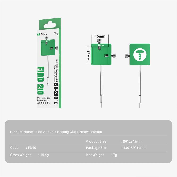 2UUL FD40 Find 210 Chip Mini Heating Glue Removal Station for C210 Handle