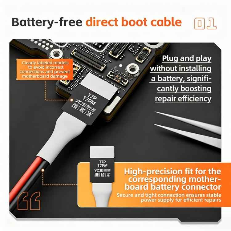 MR.YANG D03 16 in 1 Charging Boot DC Power Detection Cable for iPhone 8-17 Pro Max / Android, MR.YANG D03