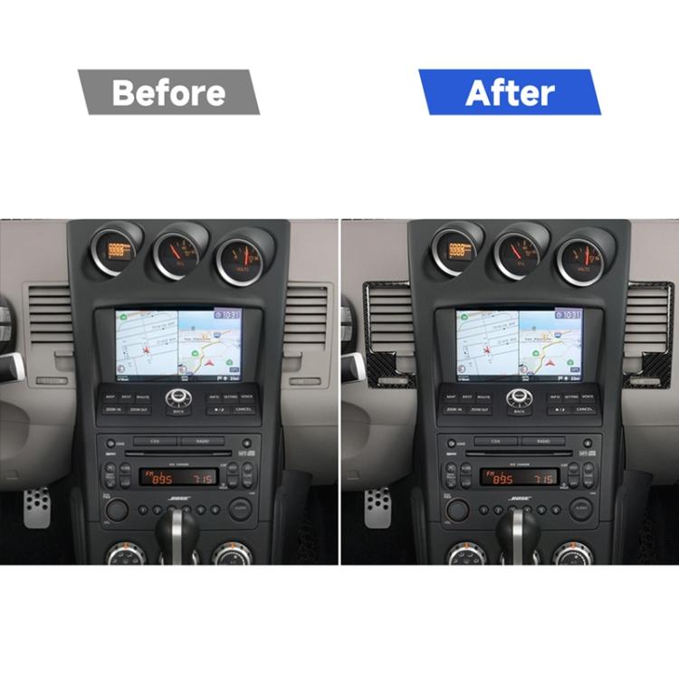 Car Carbon Fiber Center Ventilation Exhaust Decorative Sticker for Nissan 350z 2006-2009, Center Ventilation Exhaust