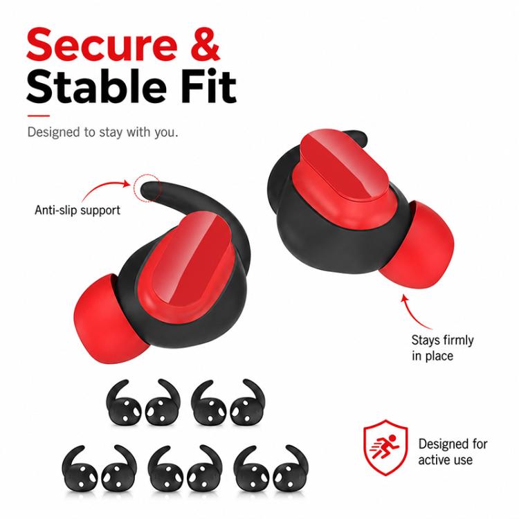 XDcase 5 Pairs Silicone Anti-slip Sports Ear Covers with Storage Case & Carabine, For Beats Studio Buds
