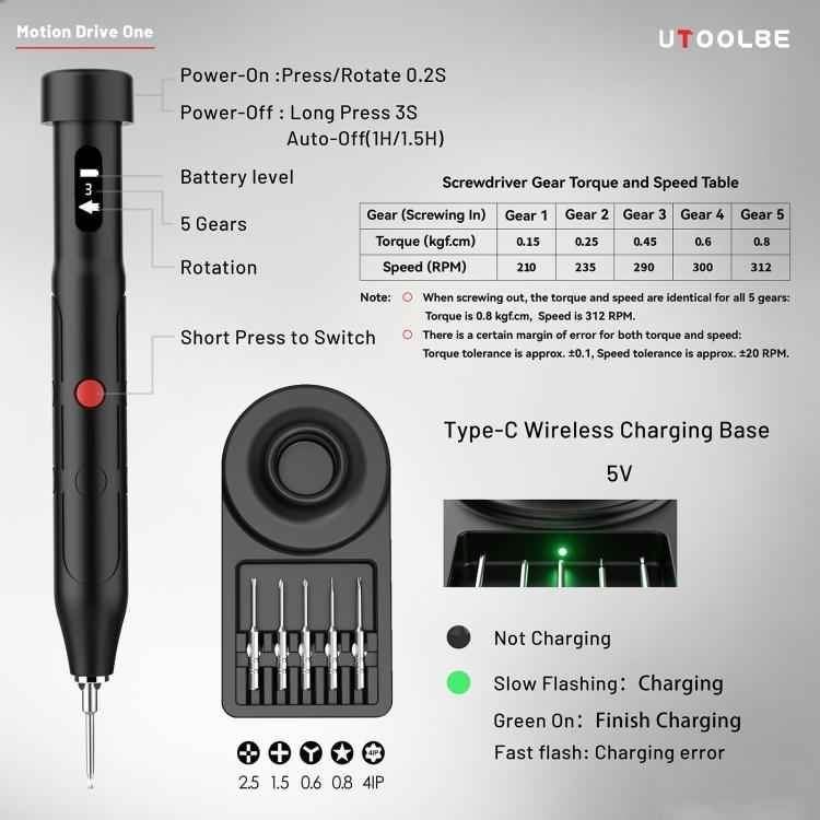 Utoolbe DLS001 Motion Drive ONE Bionic Motion-Sensing Electric Screwdriver Set