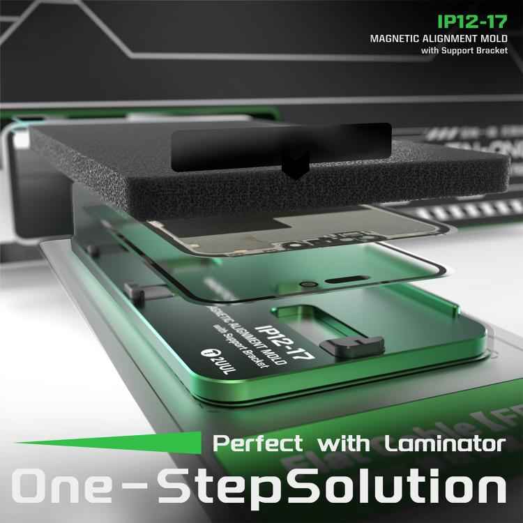 2UUL SH01 Screen Laminating Magnetic Alignment Mold with Support Bracket for iPhone 12-17 Pro Max
