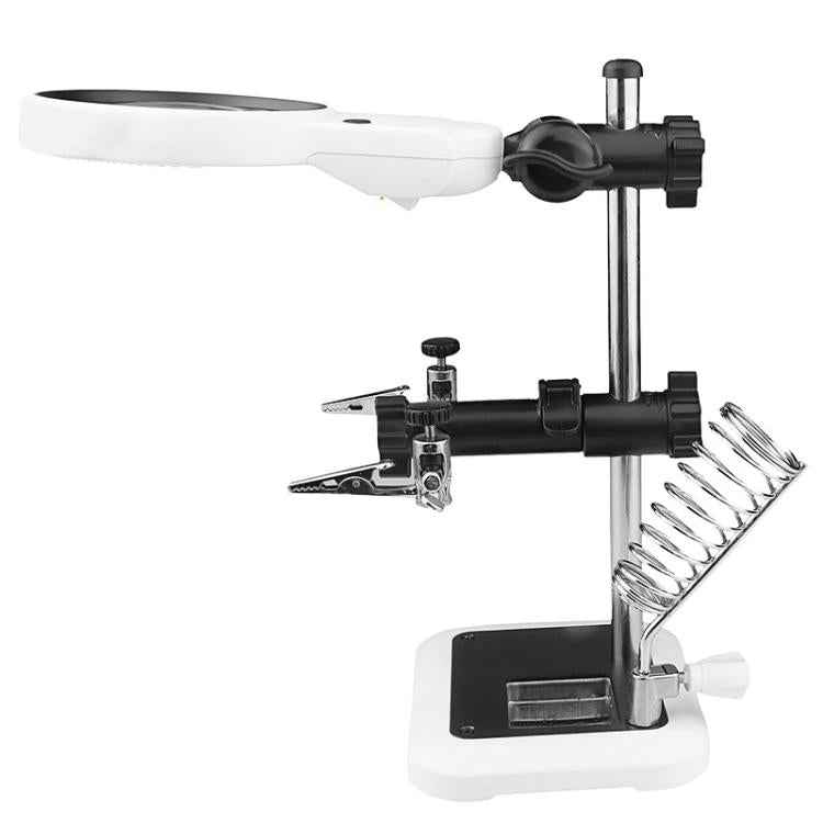16129-AC Desktop Multi-functional Auxiliary Clip USB Magnifier with LED Light