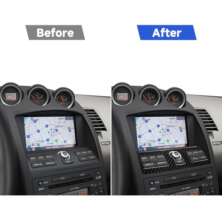 Car Carbon Fiber Navigation System Control Decorative Sticker for Nissan 350z 2006-2009, Navigation System Control