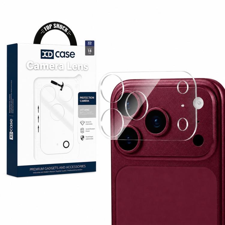 XDcase Transparent Integrated Tempered Glass Camera Film, For iPhone 18, For iPhone 18 Pro, For iPhone 18 Pro Max