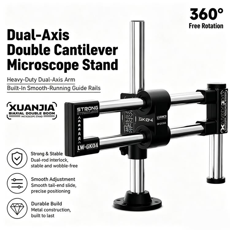 LUOWEI LW-GK04 Xuanjia Dual-Axis Dual-Arm Microscope Swing Arm Stand