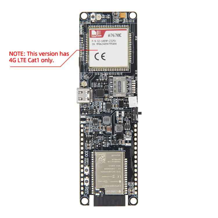 LILYGO T-A7670E ESP32 Wireless Comm Module No GPS, T-A7670E