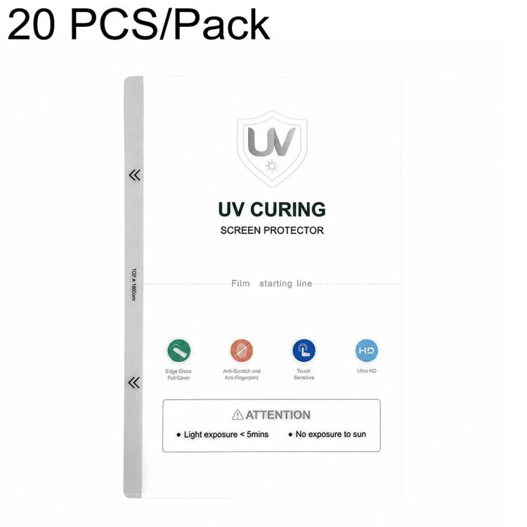 ZWX Full-Coverage Curved Silicone Matte UV-Cured Film for Film Cutting Machines, 20 PCS/Pack, 40 PCS/Pack