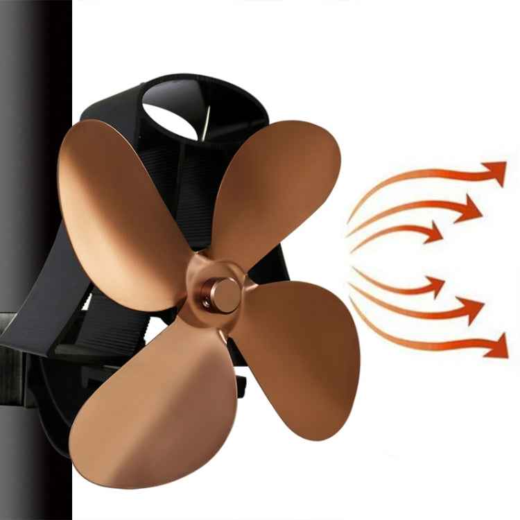 YL-105 4-Blade Aluminum Heat Powered Fireplace Stove Fan