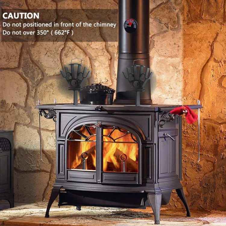 YL602 5-Blade High Temperature Metal Heat Powered Fireplace Stove Fan