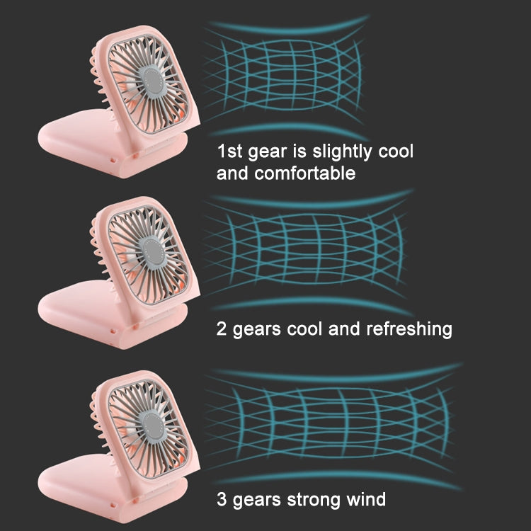 F20 Electroplating Handheld Fan Portable Desktop Folding Mute USB Hanging Neck Fan, F20 (Pink), F20 (Green), F20 (Blue), F20 (White)