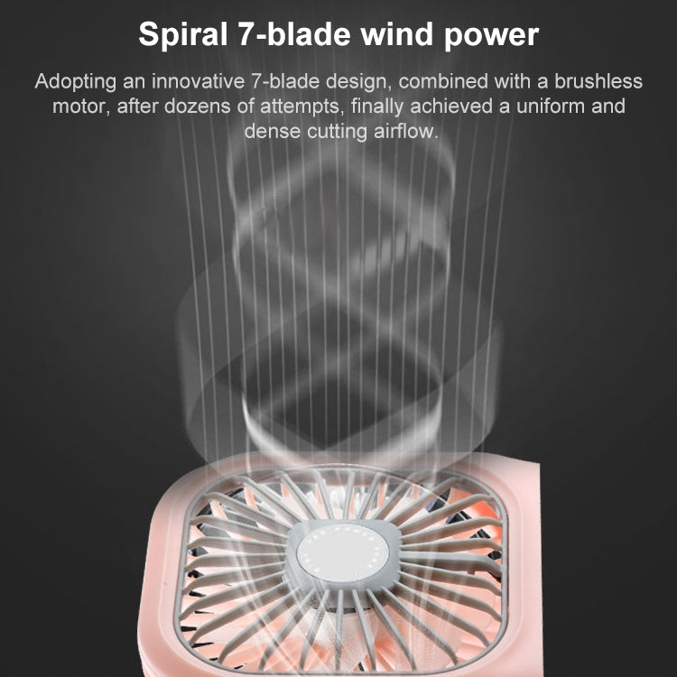 F20 Electroplating Handheld Fan Portable Desktop Folding Mute USB Hanging Neck Fan, F20 (Pink), F20 (Green), F20 (Blue), F20 (White)