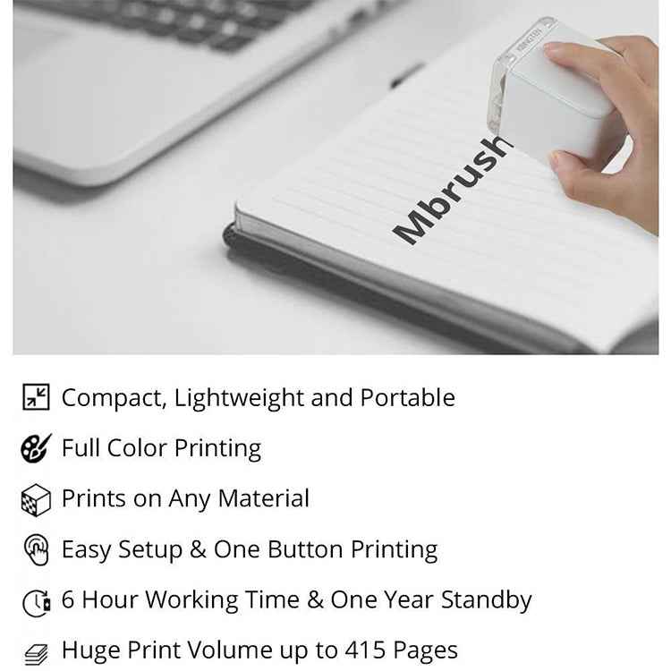 MBrush01 1200 DPI Mini Portable Colorful Printer