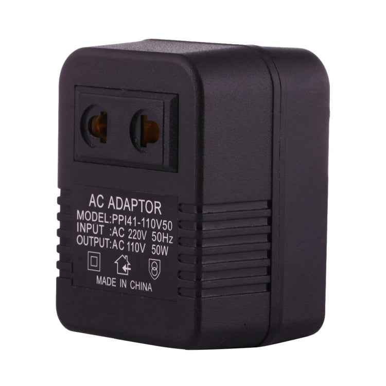 220V to 110V 50W AC Power Socket Adapter, EU/US Plug to US Plug