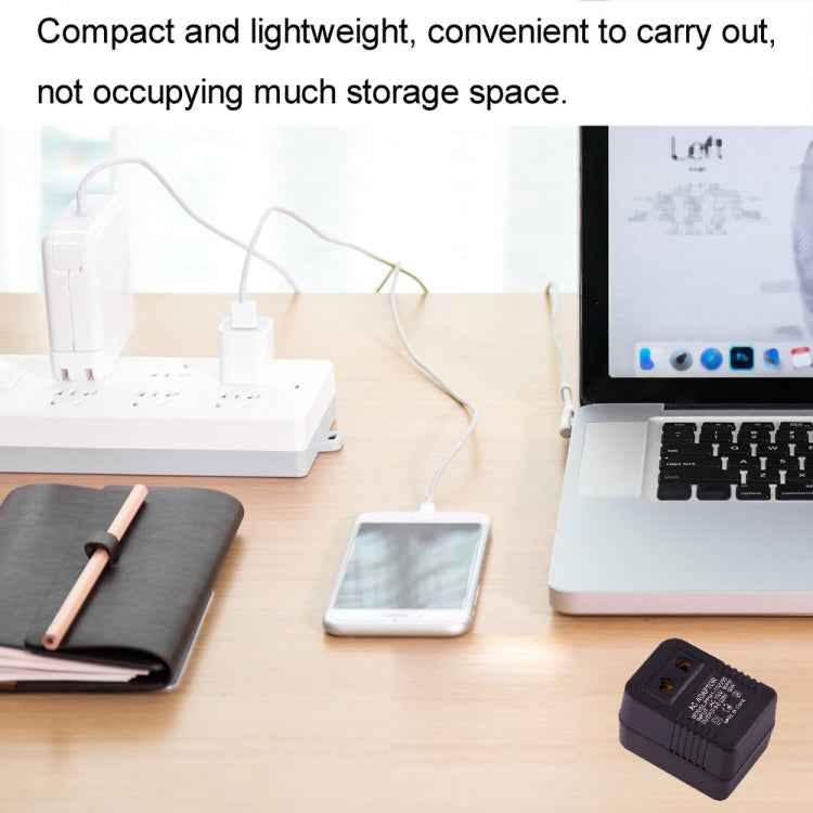 220V to 110V 50W AC Power Socket Adapter, EU/US Plug to US Plug