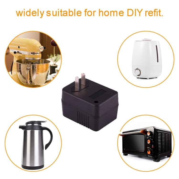 220V to 110V 50W AC Power Socket Adapter, EU/US Plug to US Plug