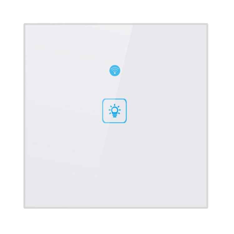 WS-UK-01 EWeLink APP & Touch Control 2A 1 Gang Tempered Glass Panel Smart Wall Switch, AC 90V-250V, UK Plug