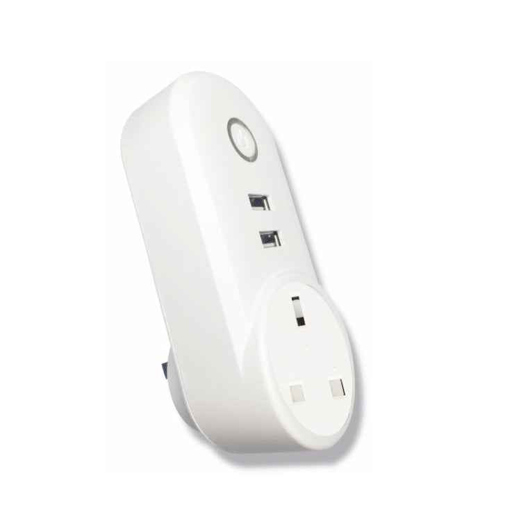 SA-002 2 USB Ports + 1 EU Socket WiFi Smart Power Plug Socket, Compatible with Alexa and Google Home, AC 110V-230V, UK Plug, US Plug