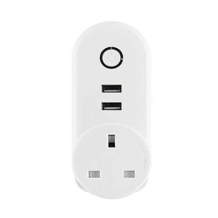 SA-002 2 USB Ports + 1 EU Socket WiFi Smart Power Plug Socket, Compatible with Alexa and Google Home, AC 110V-230V
