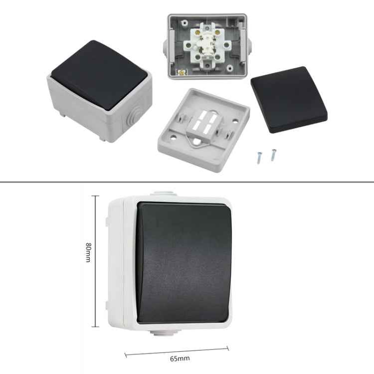 IP44 Waterproof Kitchen Bathroom Single Control Switch, EU Plug