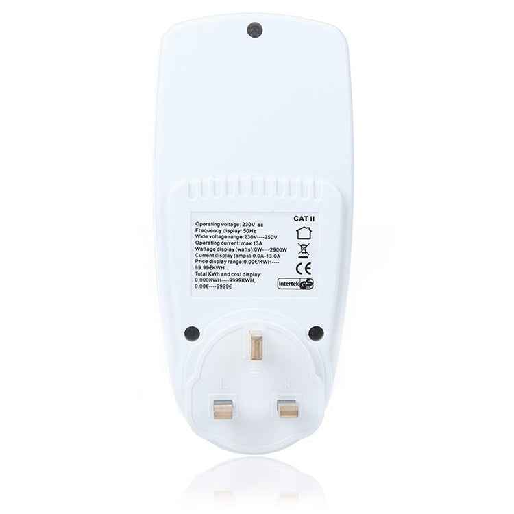 AC 230-250V 50Hz Max 13A LCD Display Energy Meter Watt Volt Voltage Power Analyzer Automatic Electricity Monitor Analyzer Power, UK Plug