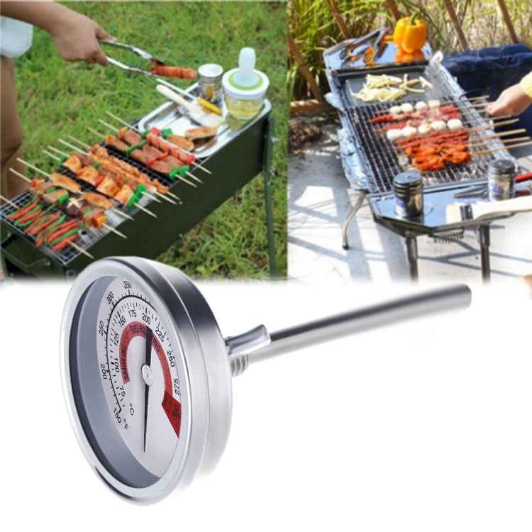Stainless Steel Oven Thermometers BBQ Smoker Pit Grill Bimetallic Thermometer Temp Gauge Cooking Tools with Dual Display & Anti-fog Glass