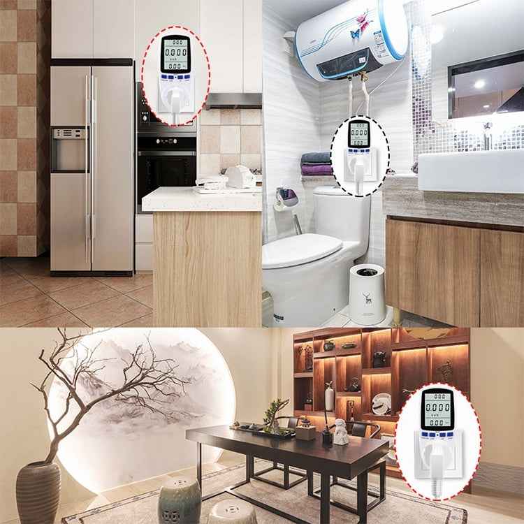 AC 120V 60Hz Max 15A LCD Display Power Meter Energy Watt Amps Volt Electricity Usage Monitor Analyzer, US Plug