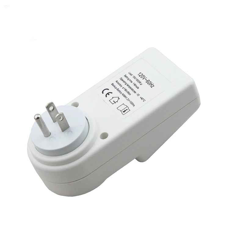 AC 120V Smart Home Plug-in LCD Display Clock Summer Time Function 12/24 Hours Changeable Timer Switch Socket, US Plug