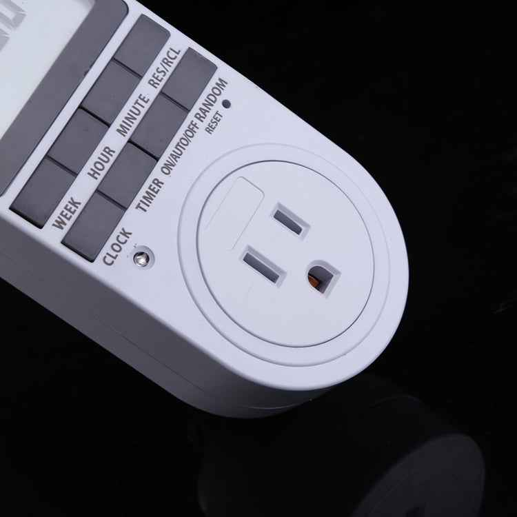 AC 120V Smart Home Plug-in Programmable LCD Display Clock Summer Time Function 12/24 Hours Changeable Timer Switch Socket, US Plug