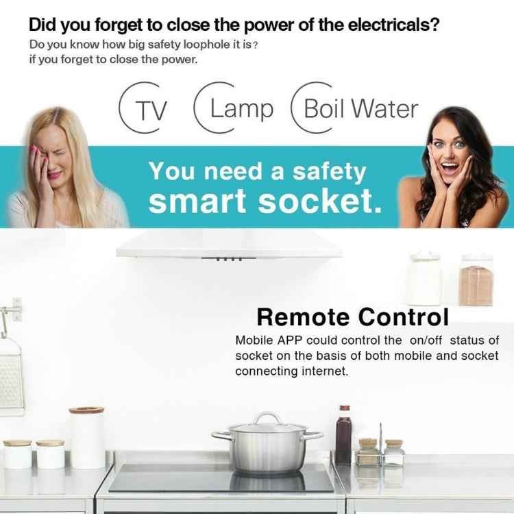 JH-G09U 15A 2.4GHz WiFi Control Hubless Smart Home Power Socket Works with Alexa & Google Home, AC 100-240V, US Plug