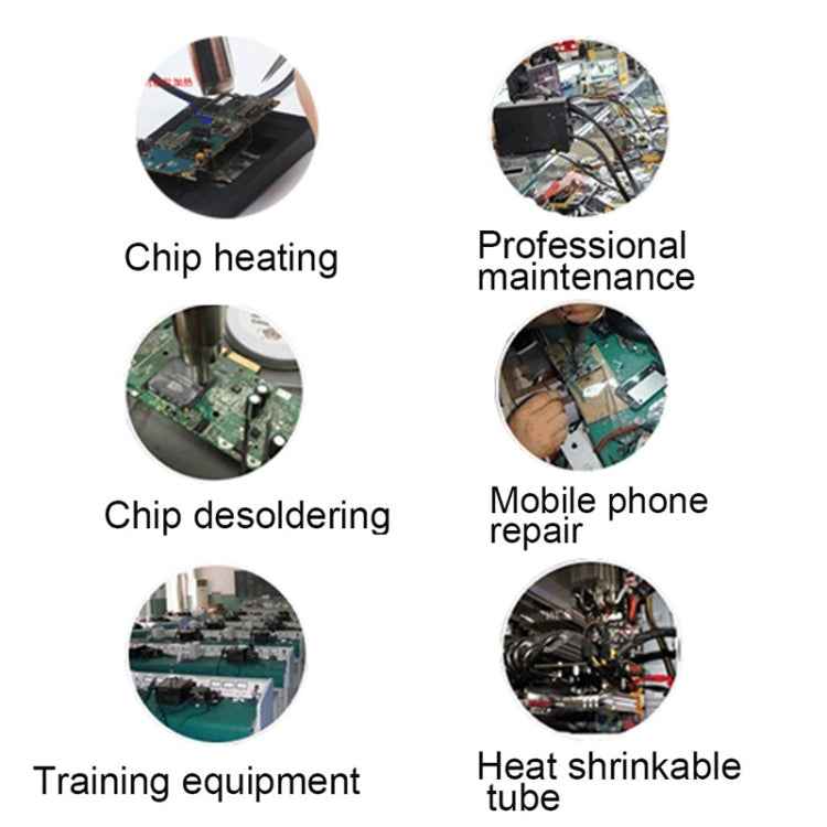 YIHUA 8786D 2 in 1 AC 220V LED Display Adjustable Temperature Hot Air Gun + Solder Station & Soldering Iron