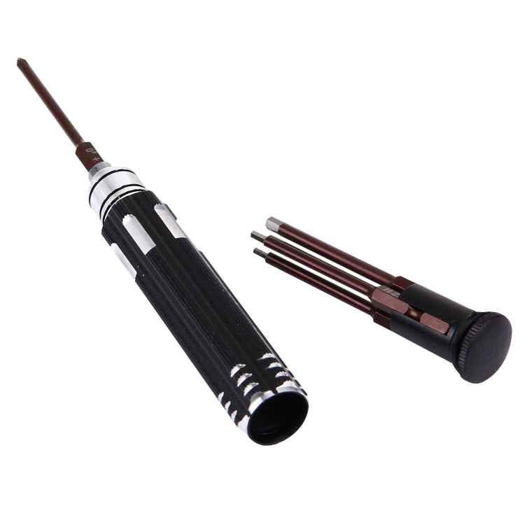 JAKEMY JM-8154 6 in 1 Model Screwdriver Set with 65mm S-2 Precision Bits(Cross 3.0, Hexagon H1.5 & H2.0 & H2.5 & H3.0)