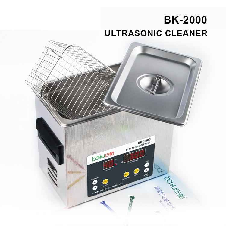 BAKU BK-2000 120W 3.36L LCD Display Heating Ultrasonic Cleaner with Basket, AC 220V, EU Plug