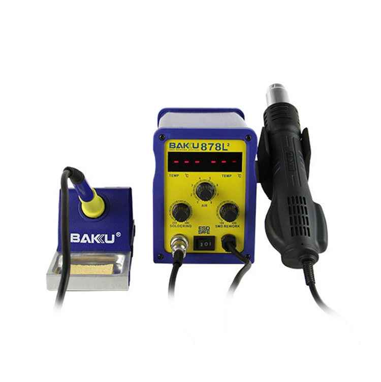 BAKU BK-878L2 AC 220V LED Display 2 in 1 Hot Air Gun Soldering Iron Soldering Station