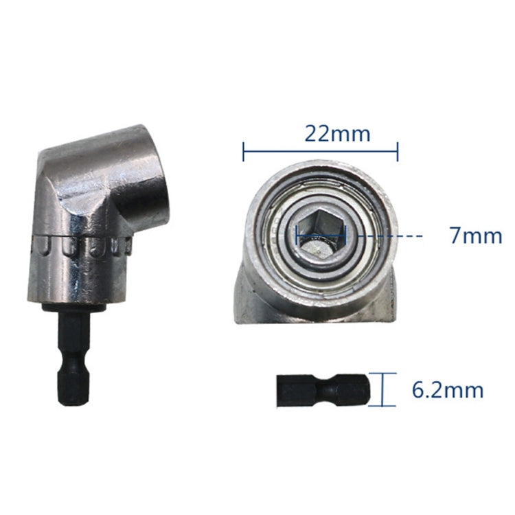 105 Degree Right Angle Drill Driver Bit Extension Power Drill Tool 7mm Hex Magnetic Power Screwdriver Socket Adaptor