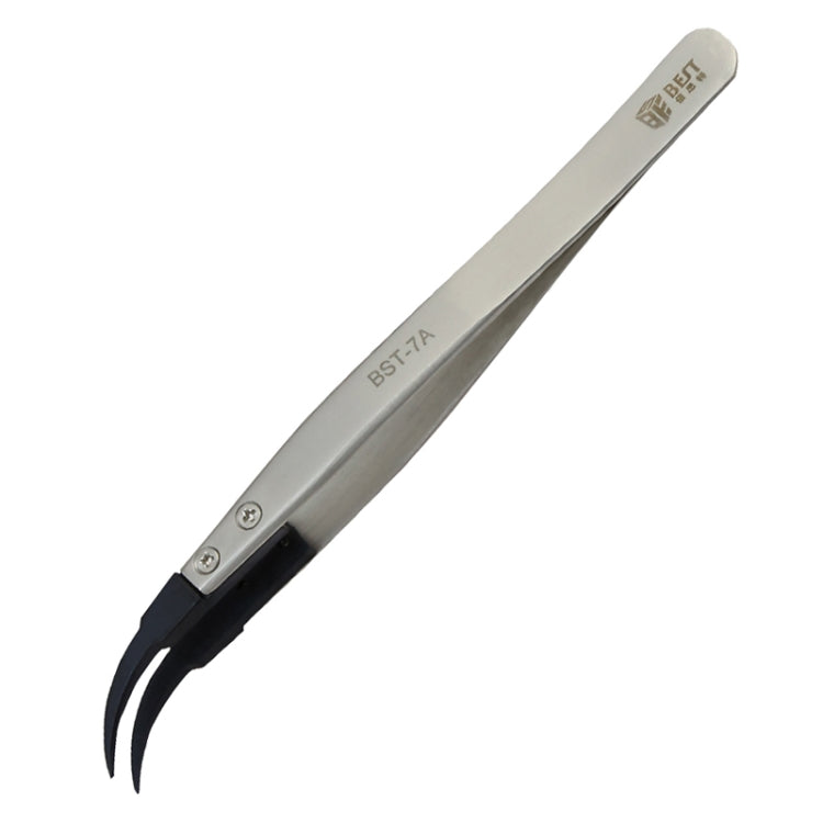 BEST BST-7A Curved Head Tweezers for Mobile Phone / Computer Repair